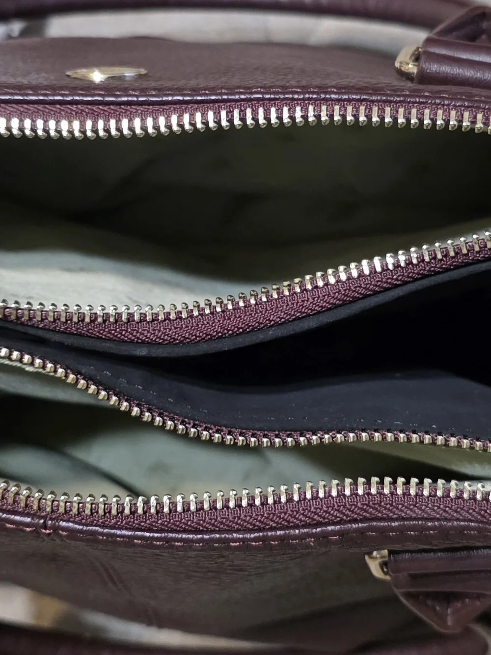 Levenger Burgundy Leather Tote with Gold Hardware